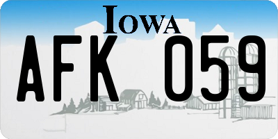 IA license plate AFK059