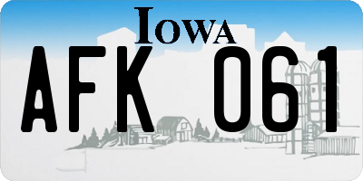 IA license plate AFK061
