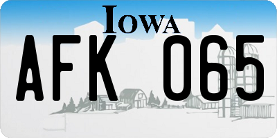IA license plate AFK065