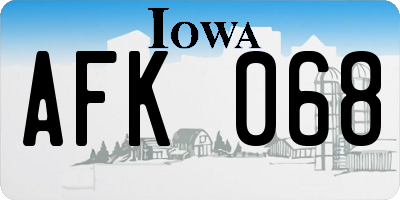 IA license plate AFK068