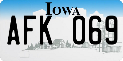 IA license plate AFK069