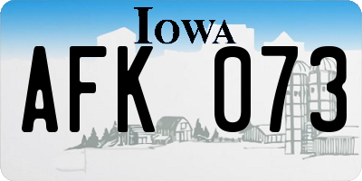 IA license plate AFK073
