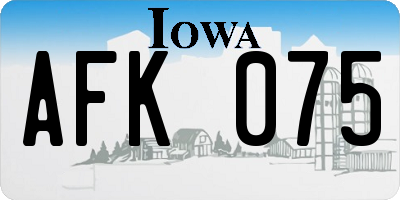IA license plate AFK075