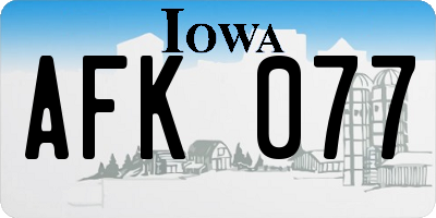 IA license plate AFK077
