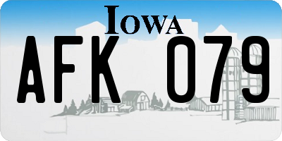 IA license plate AFK079