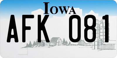 IA license plate AFK081