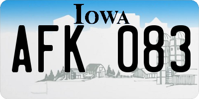 IA license plate AFK083