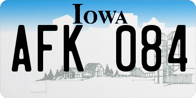 IA license plate AFK084