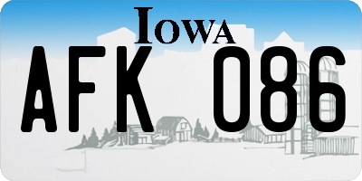 IA license plate AFK086