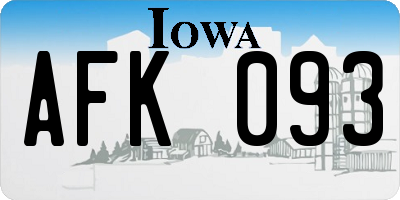 IA license plate AFK093