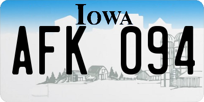 IA license plate AFK094