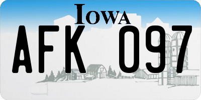 IA license plate AFK097