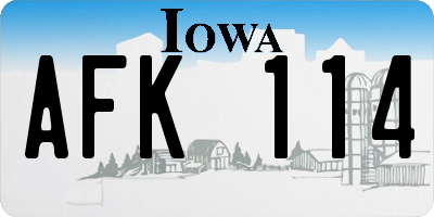 IA license plate AFK114