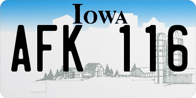 IA license plate AFK116