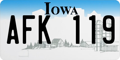 IA license plate AFK119