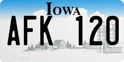 IA license plate AFK120