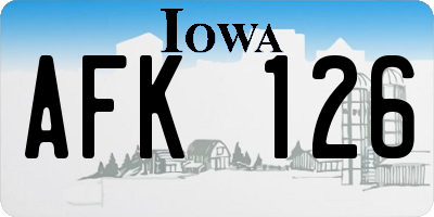 IA license plate AFK126