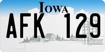 IA license plate AFK129