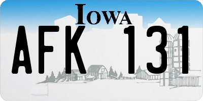 IA license plate AFK131