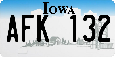 IA license plate AFK132
