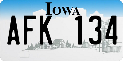 IA license plate AFK134