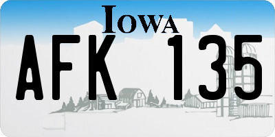 IA license plate AFK135