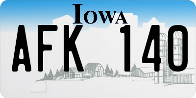 IA license plate AFK140