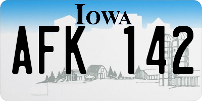 IA license plate AFK142