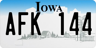 IA license plate AFK144