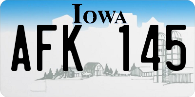 IA license plate AFK145
