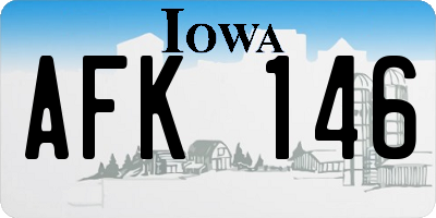 IA license plate AFK146