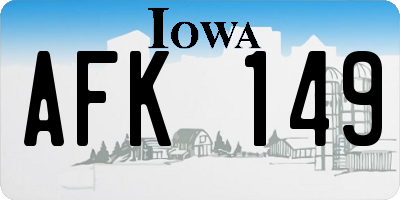 IA license plate AFK149