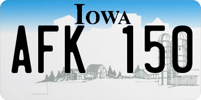 IA license plate AFK150