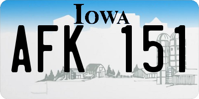 IA license plate AFK151