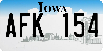 IA license plate AFK154