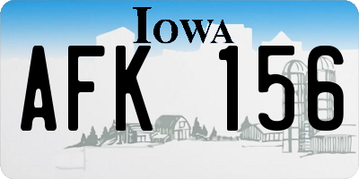 IA license plate AFK156