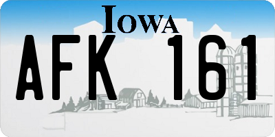 IA license plate AFK161