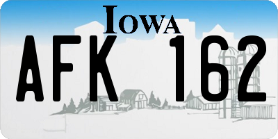 IA license plate AFK162