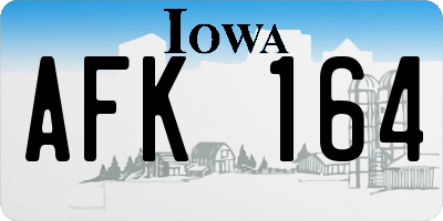 IA license plate AFK164