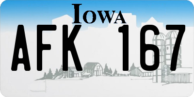 IA license plate AFK167