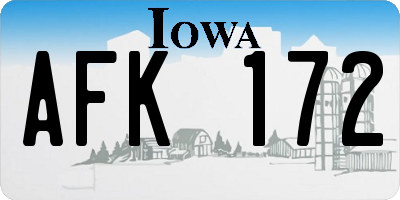 IA license plate AFK172