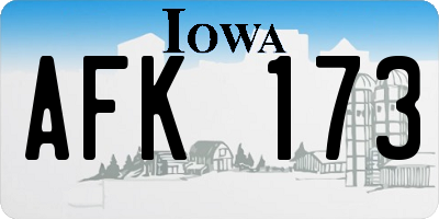 IA license plate AFK173