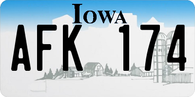 IA license plate AFK174