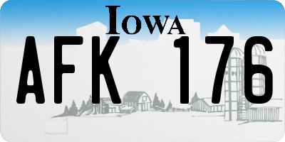 IA license plate AFK176