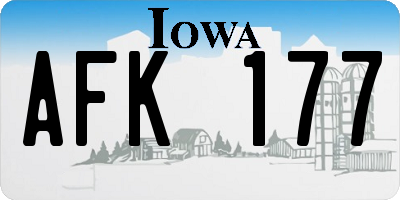 IA license plate AFK177