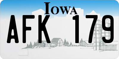 IA license plate AFK179