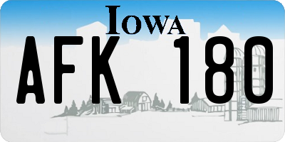 IA license plate AFK180
