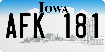 IA license plate AFK181