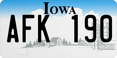 IA license plate AFK190