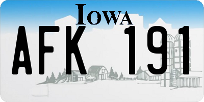 IA license plate AFK191